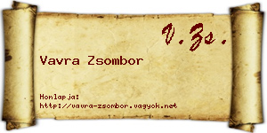 Vavra Zsombor névjegykártya